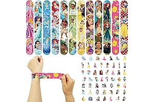 Princess Party Favors —48PCS, Slap Bracelets & 50PCS Princess Stickers