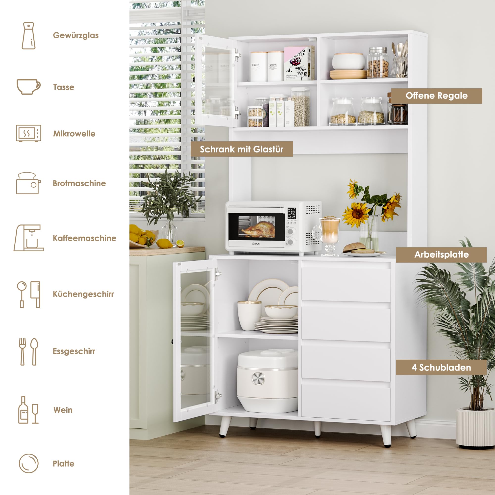 FLEX WELL Hoge kast Palmaria Wito wit 50x57x200 cm kopen