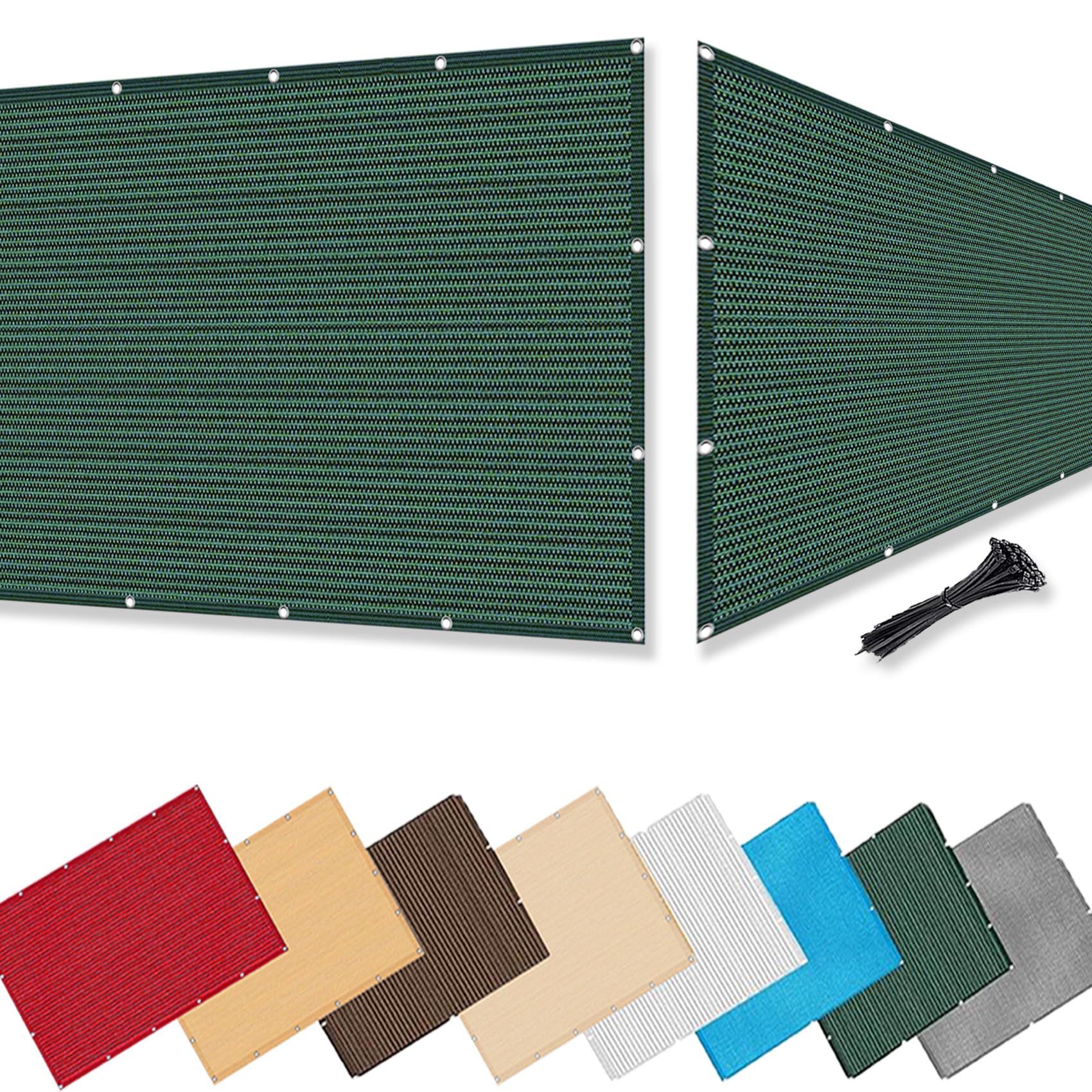Osłona Ogrodzenia 2 x 3.5 m Przezroczysty, Lekki, Wiatroszczelny I UV Ochrona, Ekrany Ochronne Prywatności, Osłona Balkonowa Z Siatki Z Oczkami I Linką Do Ogrodu Patio, Zielony