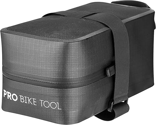 PRO BIKE TOOL Bolsa de sillín de bicicleta, bolsa de ciclismo con correa para debajo del asiento para bicicletas de carretera o montaña, tamaño