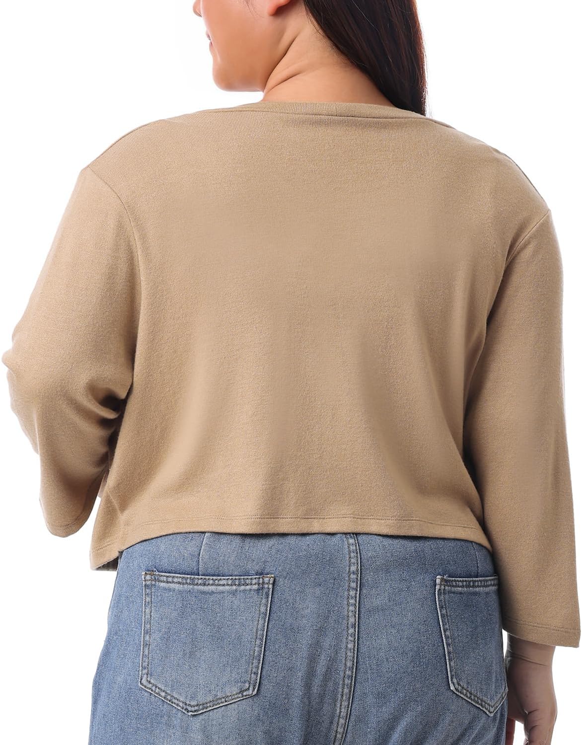 HOdo Women's Plus Size Cardigan Sweater Shrug 3/4 Sleeve Lightweight Open Front Knit 1X-5X - Image 3