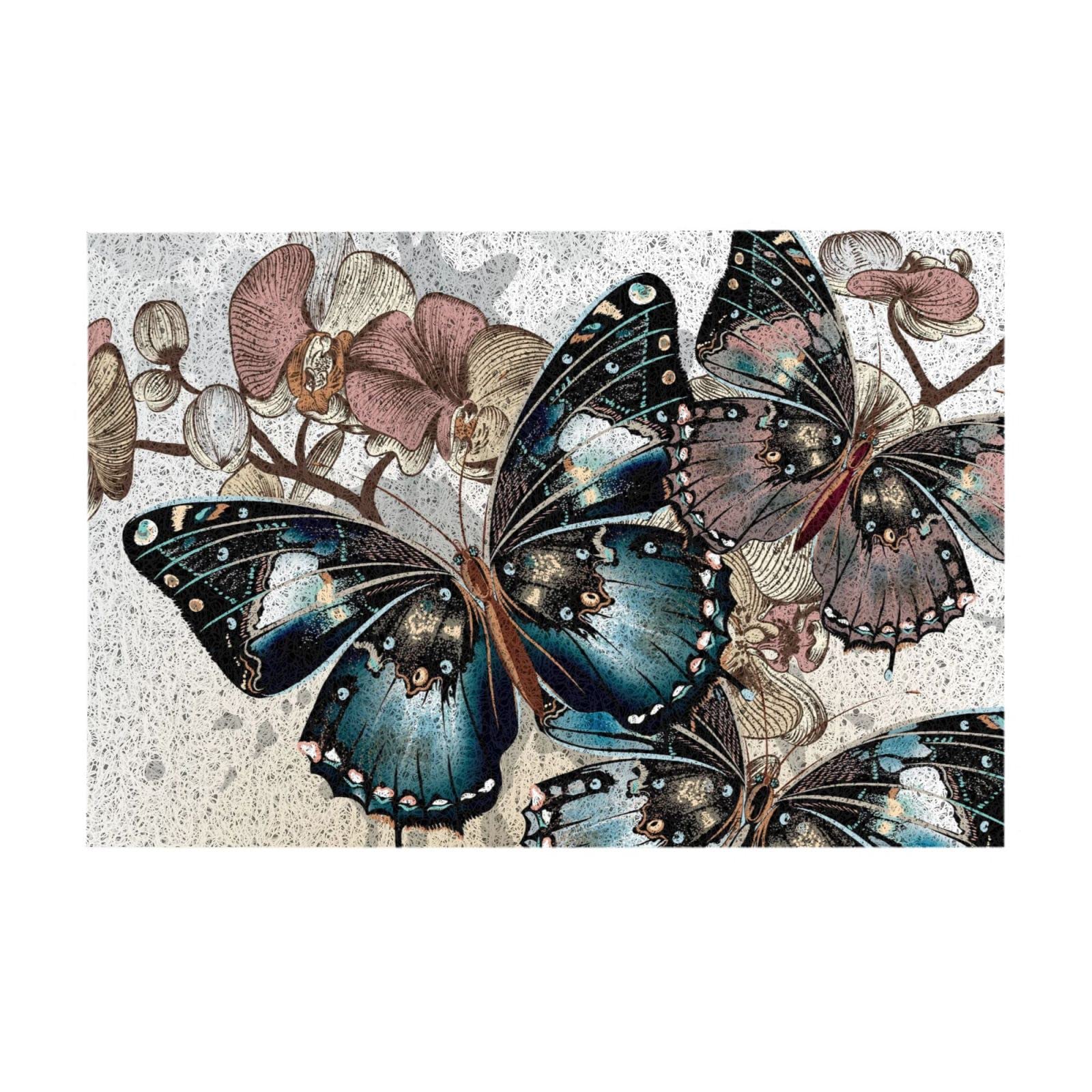 Paillasson PVC antidérapant fini les glissades tapis entrée fleurs 60x40