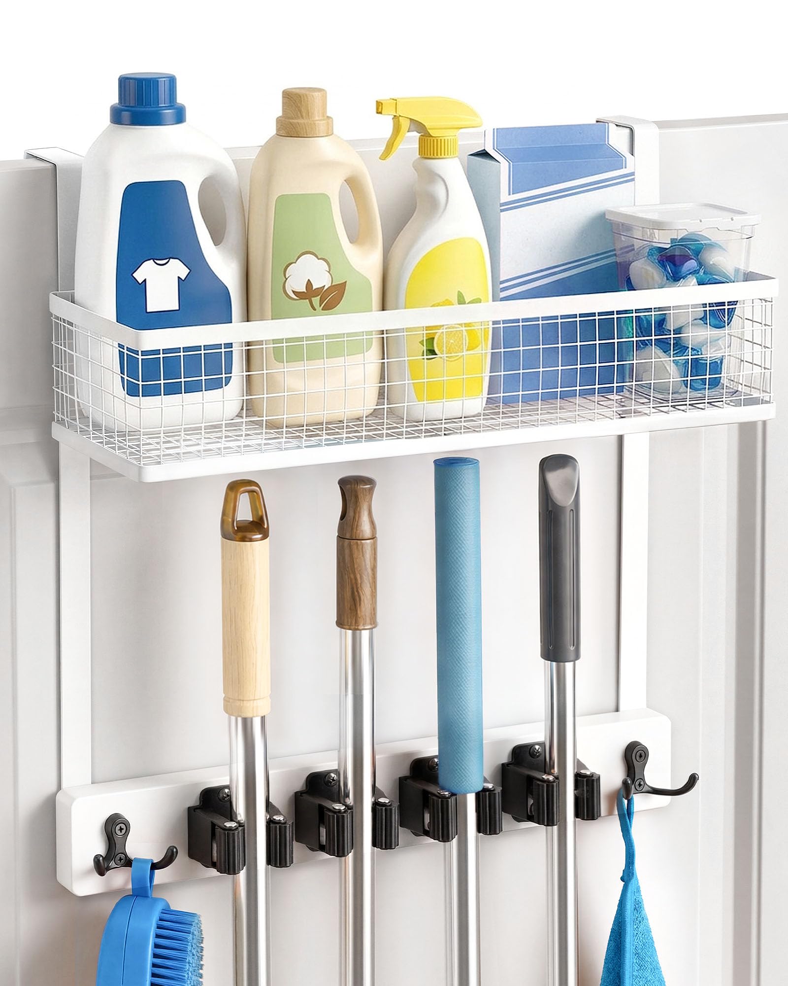 Over the Door Broom Holder - Organize Cleaning Supplies -1