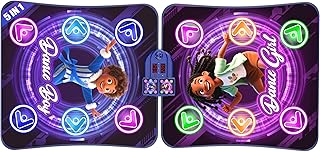 2-Player Electronic LED Light Dance Mat, Music Dance Toy with 5 Modes, Develops Hand-Eye Coordination, Challenge Game for Single or Double Players, Christmas Dance Mat Toy for Boys & Girls Ages 3-12