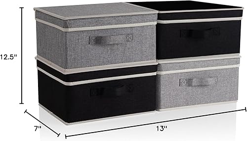 Miniatura 8 de DOMEraax Contenedores de almacenamiento con tapa, caja de almacenamiento de ropa plegable con asa para juguetes, libros, armario, dormitorio, hogar,