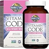 Garden of Life Multivitamin for Women 50 & Over, Vitamin Code Women 50 & Wiser Multi - 120 Capsules, Vitamins for 50 Plus with B Vitamins, Vitamins A, C, D3, E & K, CoQ10, Probiotics & Enzymes