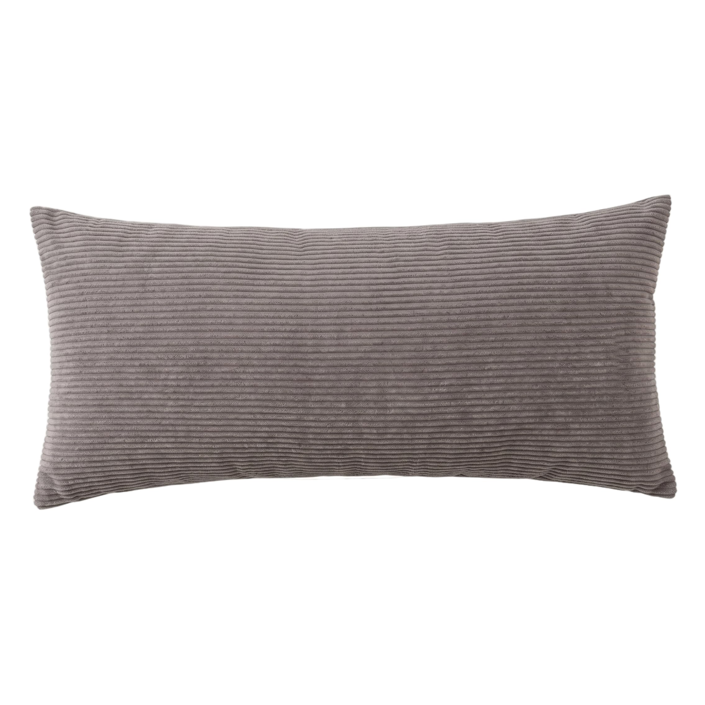 Tsawntd 12x24 Pillow Cover, Zipperd Corduroy Lumbar Pillow Covers Rectangular Cover for Couch Sofa Bed, Grey