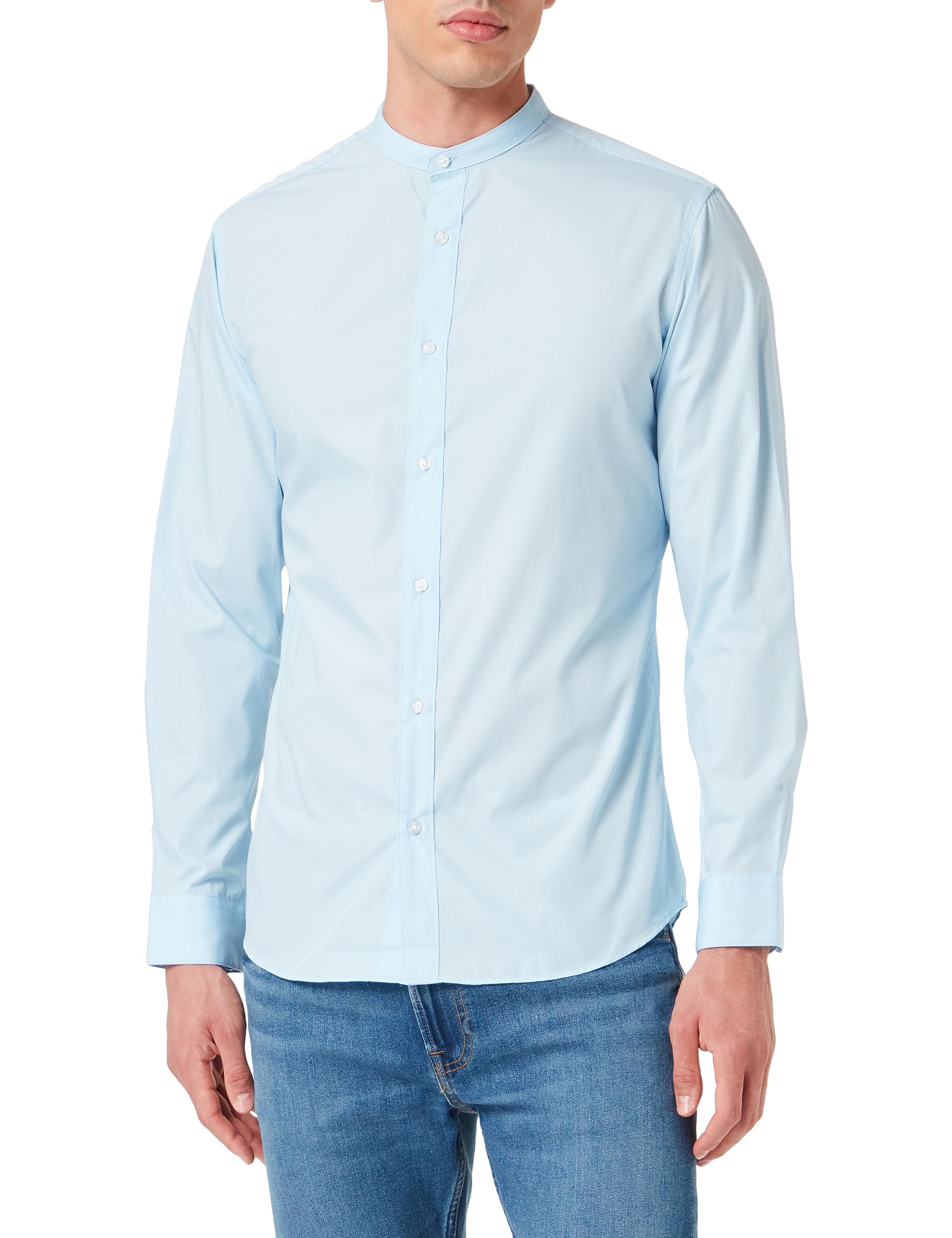 JACK & JONES Men's Jjjoe Shirt Ls Plain Mao, Cashmere Blue, XL