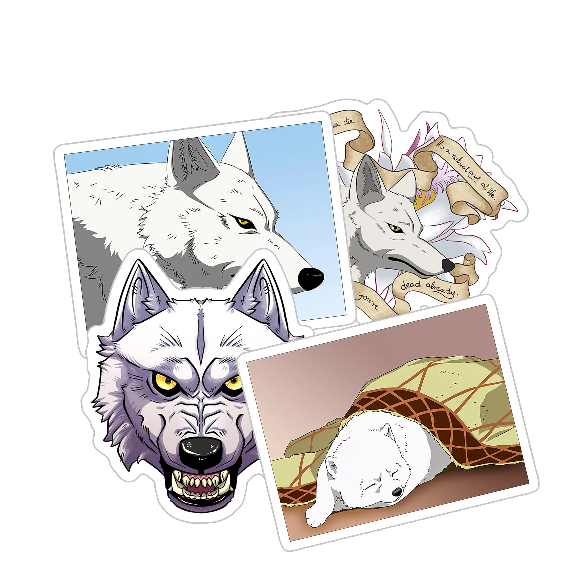 Wolf's Rain Kiba Arctic Wolf Funny Sticker for Phone, Laptop, Skateboard, Car