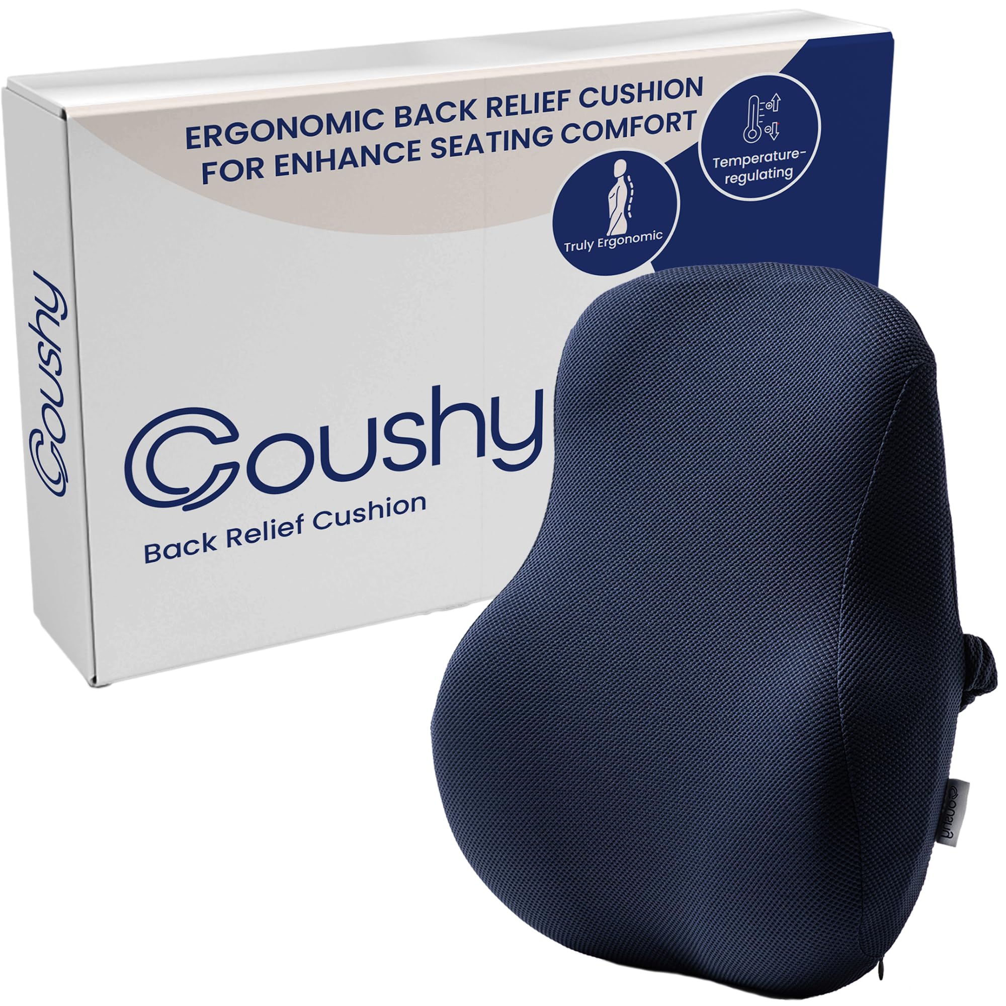 クッション　EDC NOCARE ESPY square cixeur Amazon.com: Coushy| Ergonomic Back Relief Cushion| Office Desk