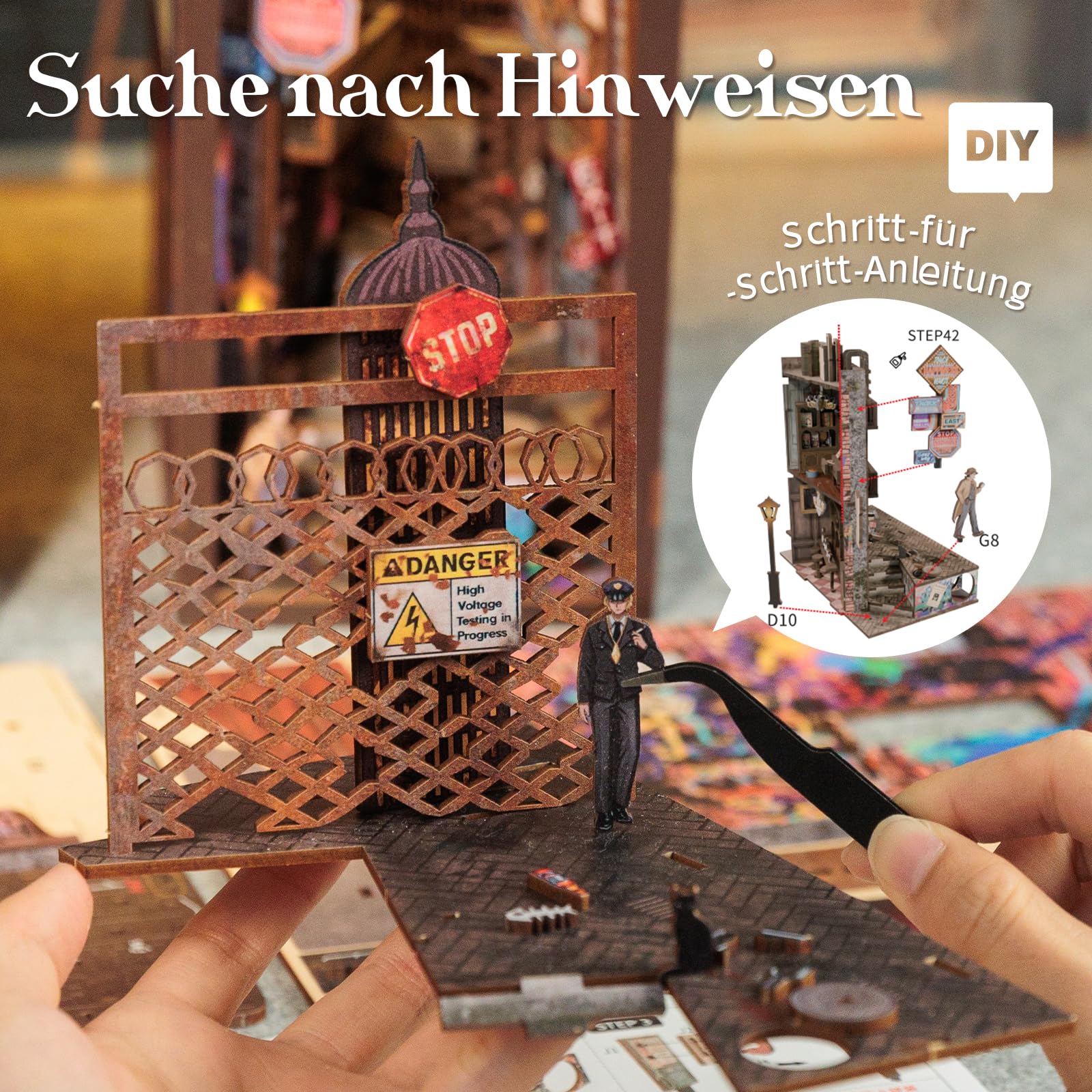 Cutefun The Long Goodbye (BN02) - Kit per la casa delle bambole in legno, fai da te, in miniatura, per la biblioteca e per la casa delle bambole