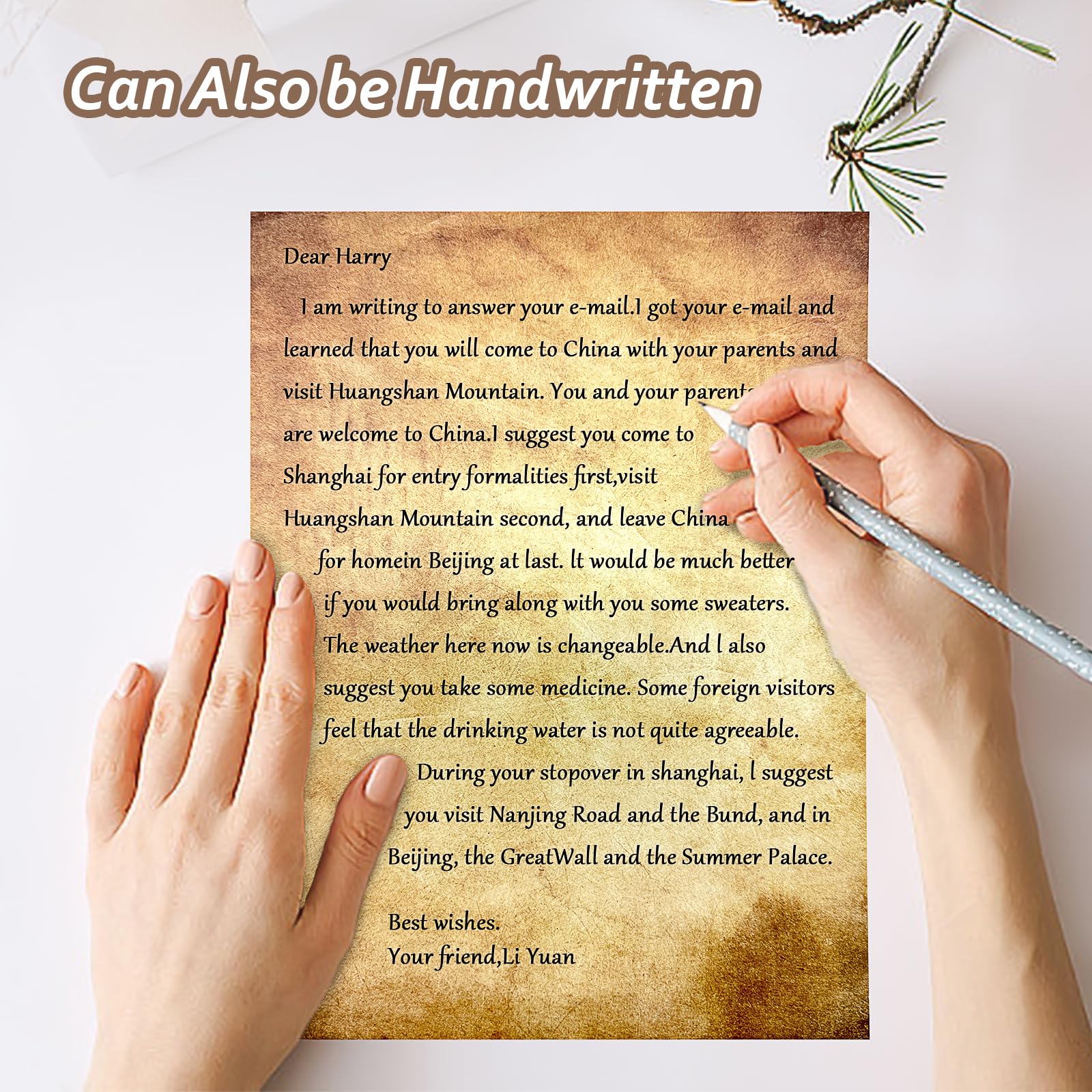 Carta Kraft Antica Vintage Old Paper 50 fogli A4 Doppia Faccia per Scrivere Stampare Invito