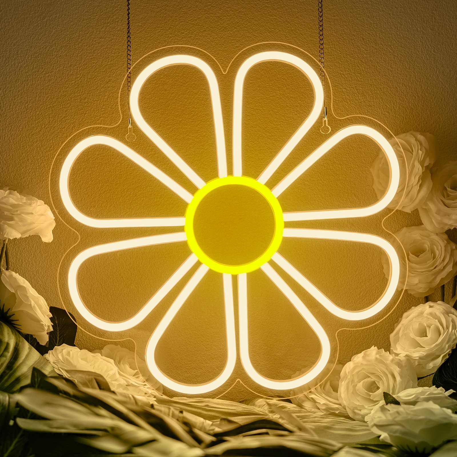 Photo 1 of **Similar item**
NXYX Flower Neon Sign Daisy Window Light Light Up Flowers for Window Warm White Flower Led Sign for Wall Decor Bedroom Party Shop for Birthday Mother's Day
