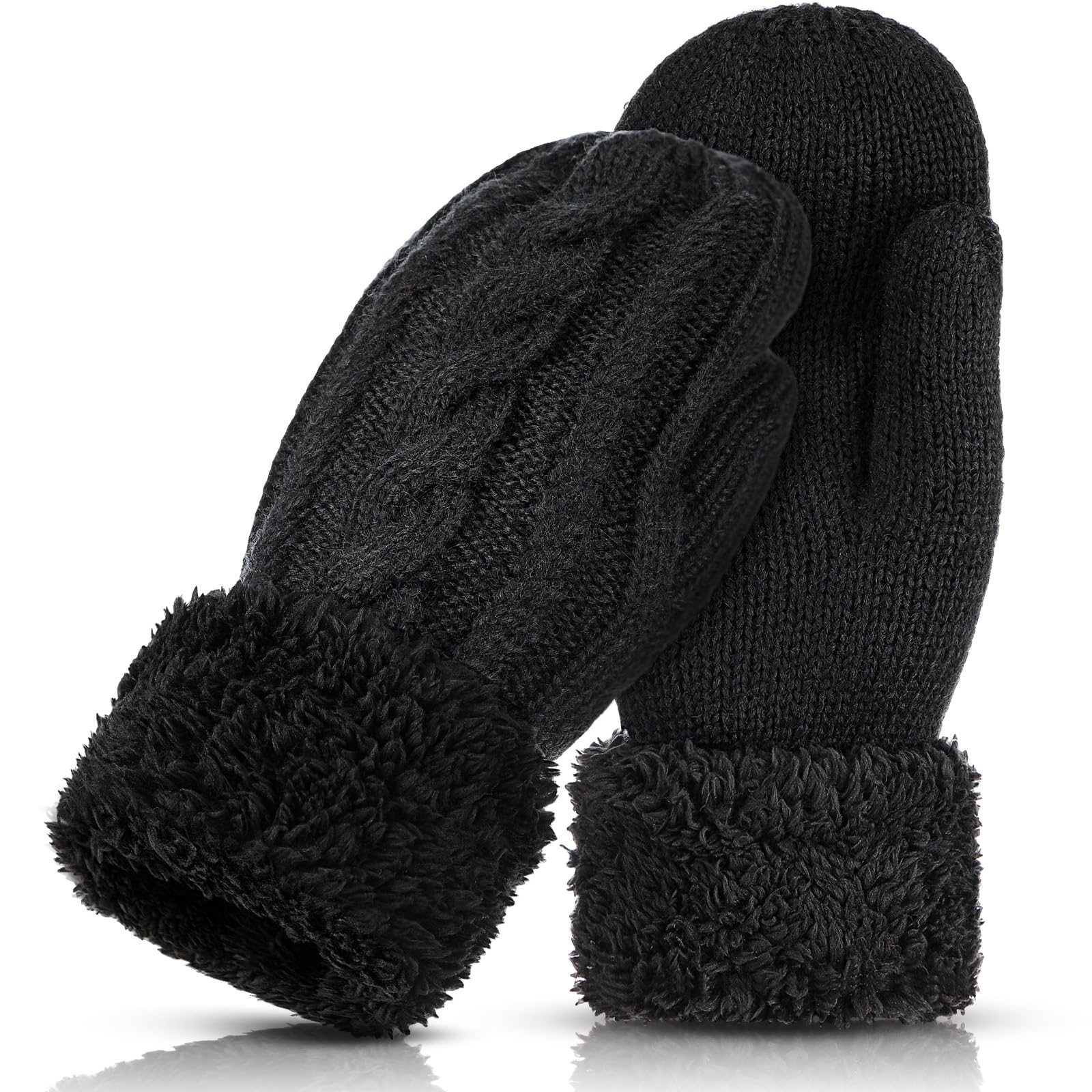 Winter Warm Mittens for Women Cozy Thick Knitted Gloves Soft Lining Cold Weather Accessories Gifts