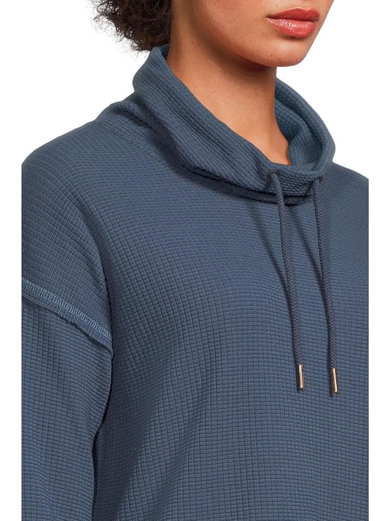 Blue Lilla P Rounded Hem Mock Neck