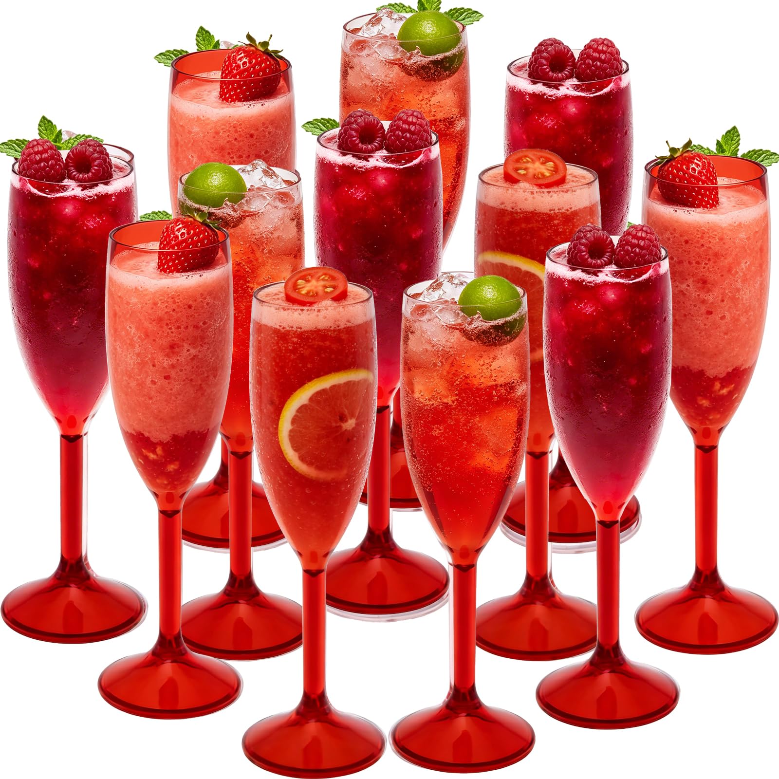 Photo 1 of JLYLOL 12 Pcs Plastic Champagne Flutes, 5.4OZ