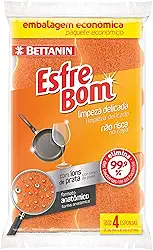EsfreBom - Esponja Limpeza Delicada - Embalabem com 4 Unidades, Bettanin