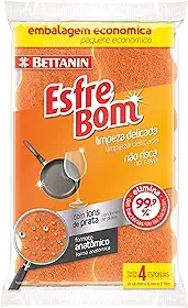 EsfreBom - Esponja Limpeza Delicada - Embalabem com 4 Unidades, Bettanin