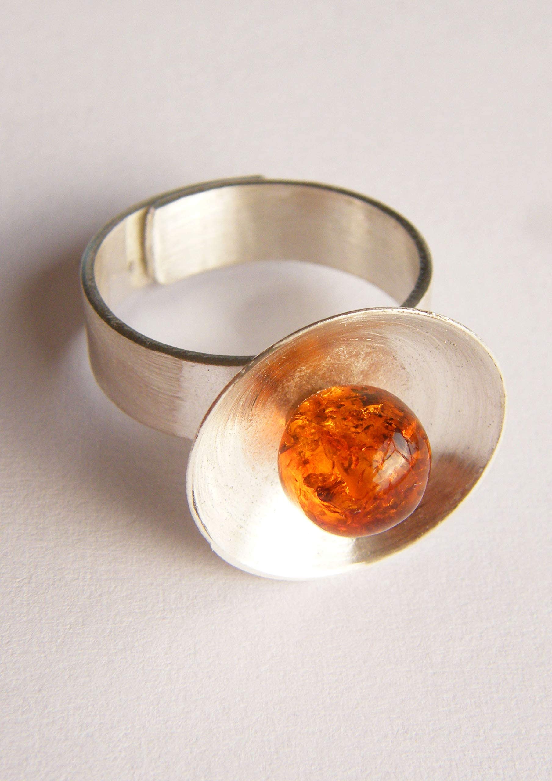 Ring Bernstein Silber 925 NEU UNIKAT