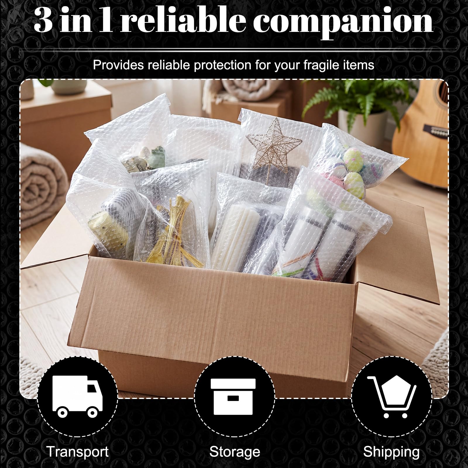 Frienda 150 Stück transparente, selbstdichtende Luftpolsterbeutel, doppelwandig, Kunststoff, stoßfest, schützende Verpackung für kleine Unternehmen, Umzug, Versandverpackung, Lagerung (20,3 x 30,5 cm)