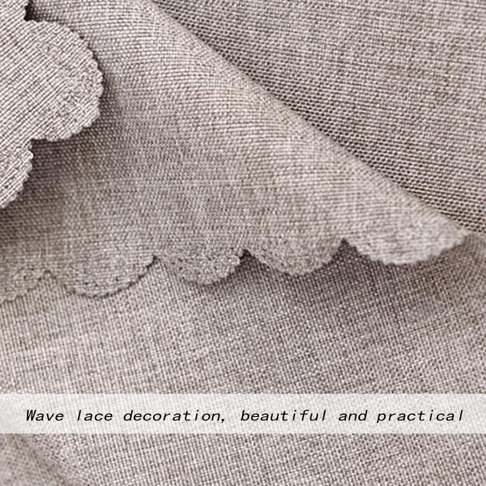Tischdecke 140 x 200 cm Khaki Leinen Baumwolle Tischtuch Abwaschbar wasserdichte Tafeldecken für Küche Speisetisch Dekoration