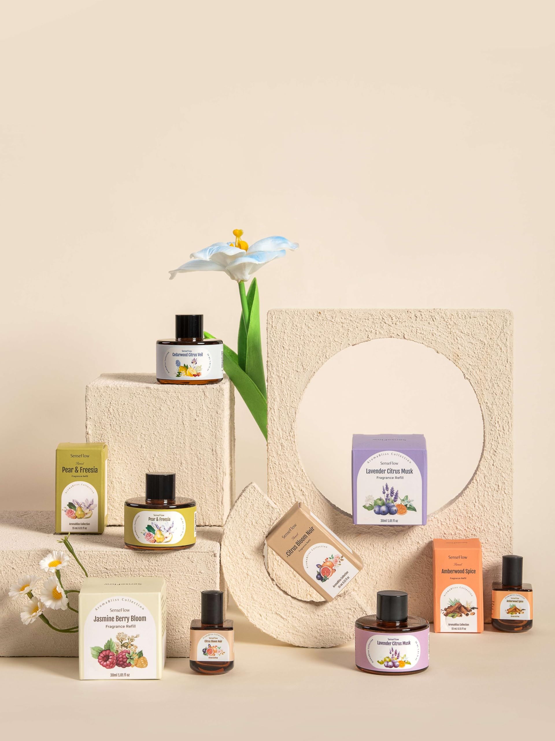 Aceite Esencial para Difusor 30ml, Aceites Aromáticos 100% Puros, Aceite de Aromaterapia de Primera Calidad, Fragancias para el Aire, Relajación - Cítricos y Loto Especiado