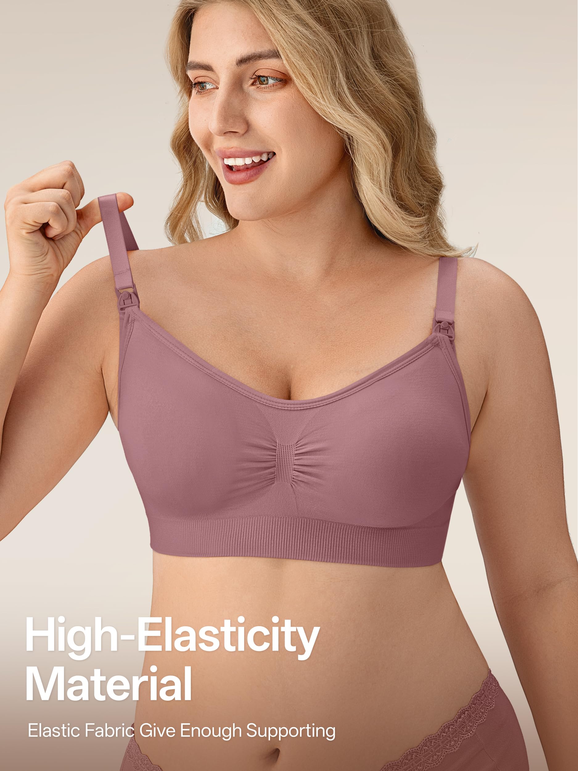 Angelhood Soutien-gorge d'allaitement ultra confortable sans couture pour maternité avec extension de soutien-gorge