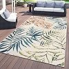 Rugshop Bahama Palm Frond Floral Non-Shedding Easy Cleaning Patio Deck Backyard Indoor/Outdoor Area Rug 7'10" x 10' Multi