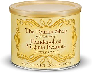 The Peanut Shop of Williamsburg Handcooked Lightly Salted Virginia Peanuts, 10.5-Ounce Tins (Pack of 3)