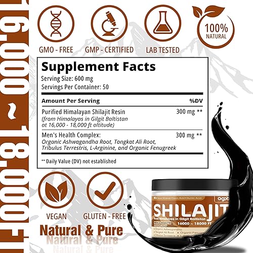Miniatura 4 de Shilajit - Resina orgánica pura del Himalaya  1.06 oz de suplemento Shilajit con más de 85 minerales traza, ácido fúlvico, raíz de ashwagandha,