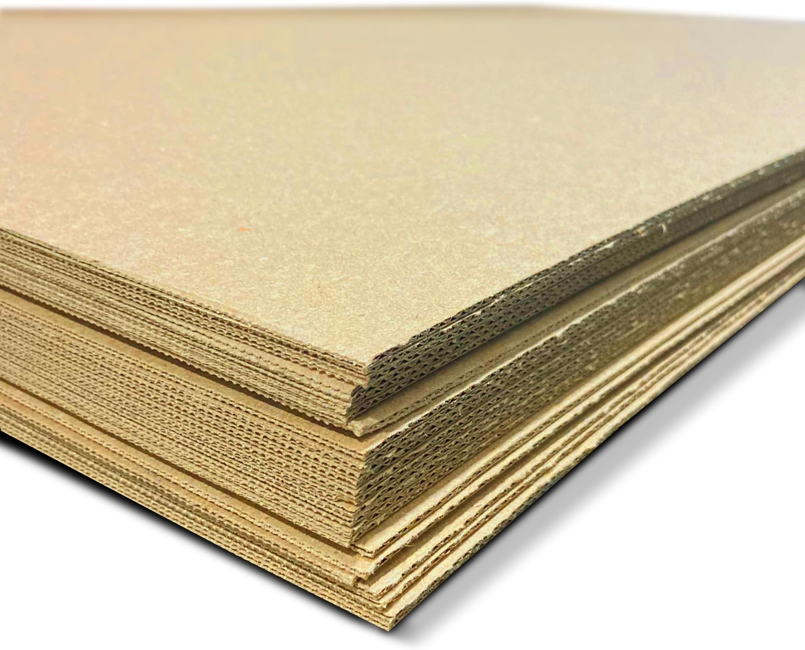 Flipside Products 32" x 40" Kraft Two Sided (E-Flute) Corrugated Project Sheets, Cardboard Sheets, Flat Packing Inserts, Crafts, Pads Packing, Brown, Pack of 25