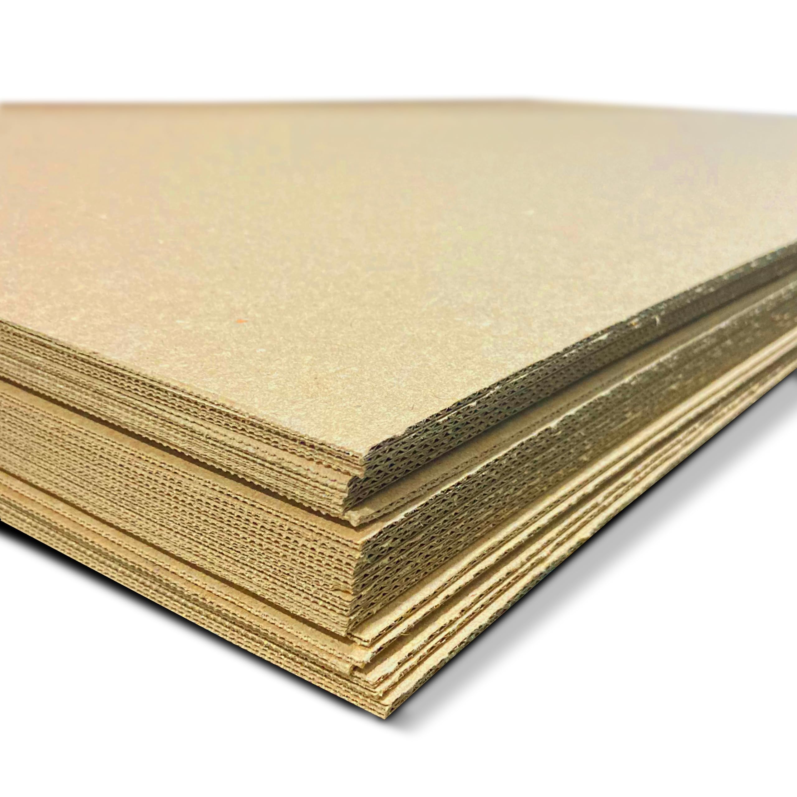 Flipside Products 32" x 40" Kraft Two Sided (E-Flute) Corrugated Project Sheets, Cardboard Sheets, Flat Packing Inserts, Crafts, Pads Packing, Brown, Pack of 25