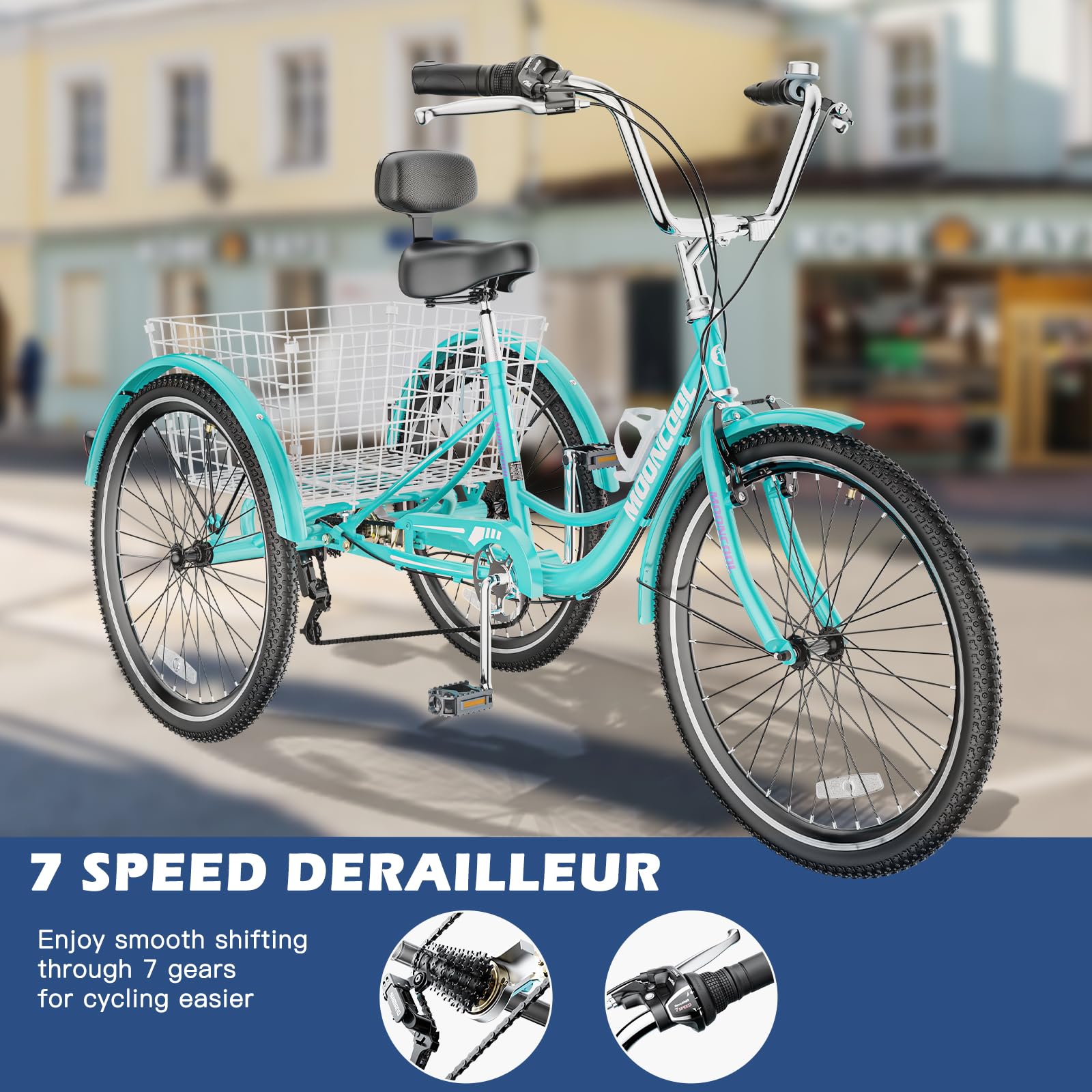 Margaritaville First Look Men's Beach Cruiser Bike 26 Inch - Adjustable Seat Post, Stem, and High-Rise Handlebar - Beach Bike with Padded Saddle and Traditional Coaster Brake