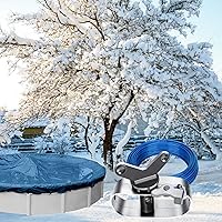 Vista 6 de Cable de cubierta para piscina, cable de 131 CW de 131 pies y cabrestante resistente para invierno, seguro sobre el suelo, cubierta de piscina