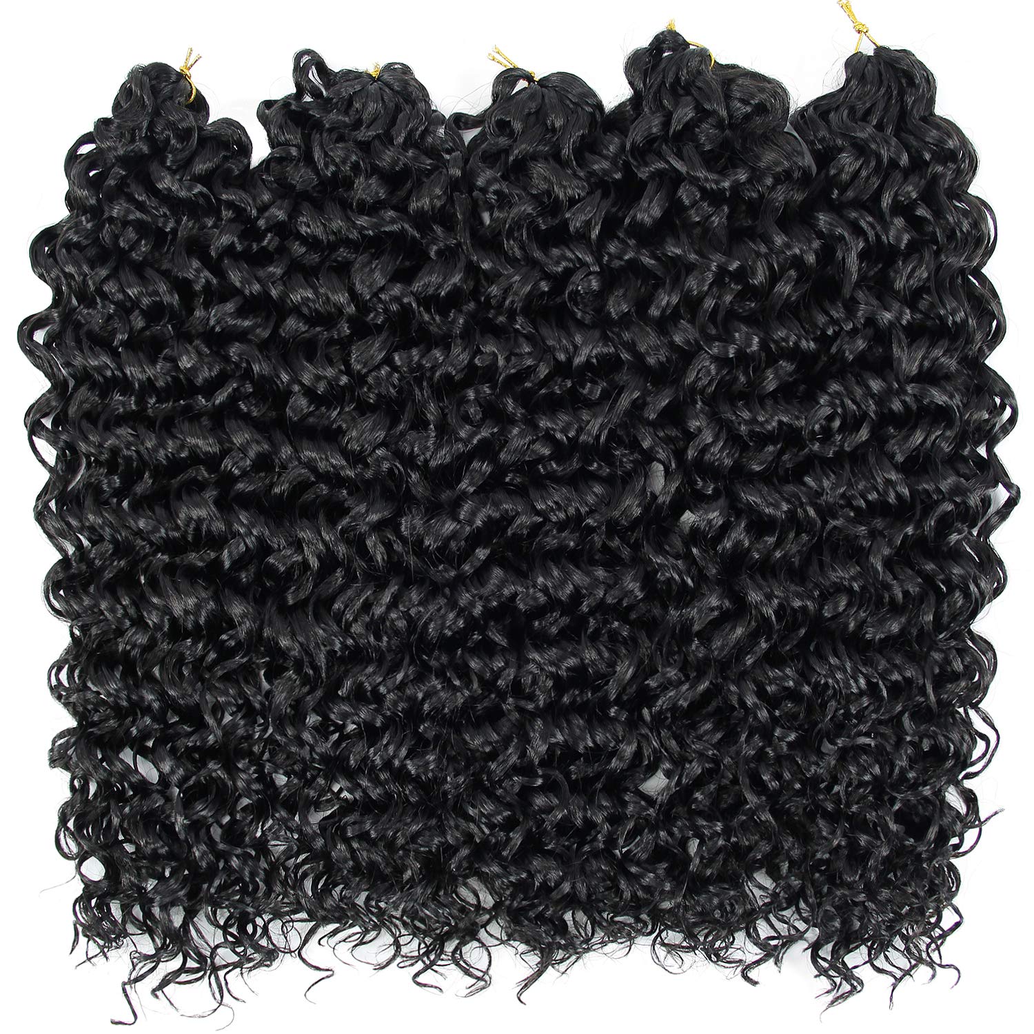 18inch Synthetic Deep Twist Crochet hair Bohemian Crochet Braids Natural Black Deep Wave Braiding hair Extensions (7Packs,1B)