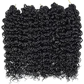 18inch Synthetic Deep Twist Crochet hair Bohemian Crochet Braids Natural Black Deep Wave Braiding hair Extensions (7Packs,1B)