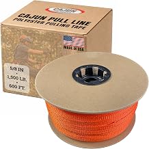 Cajun Pull Line - 5/8 Inch Colored - 1,500 lb. - Pull Tape - Polyester Pulling Tape - Made in USA... Orange, 600