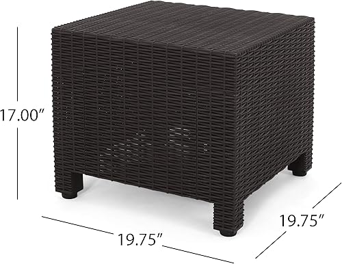 Miniatura 3 de Christopher Knight Home 311155 OUTRDOOR Mesa auxiliar, marrón oscuro