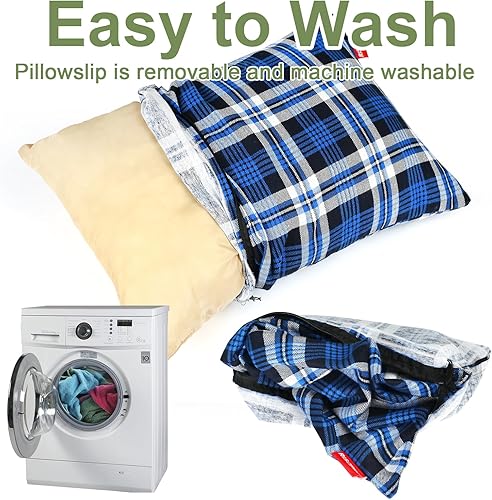 Miniatura 4 de Almohada para acampar al aire libre, ligera, comprimible, fundas de almohada de viaje de franela, funda de almohada extraíble lavable para acampar y