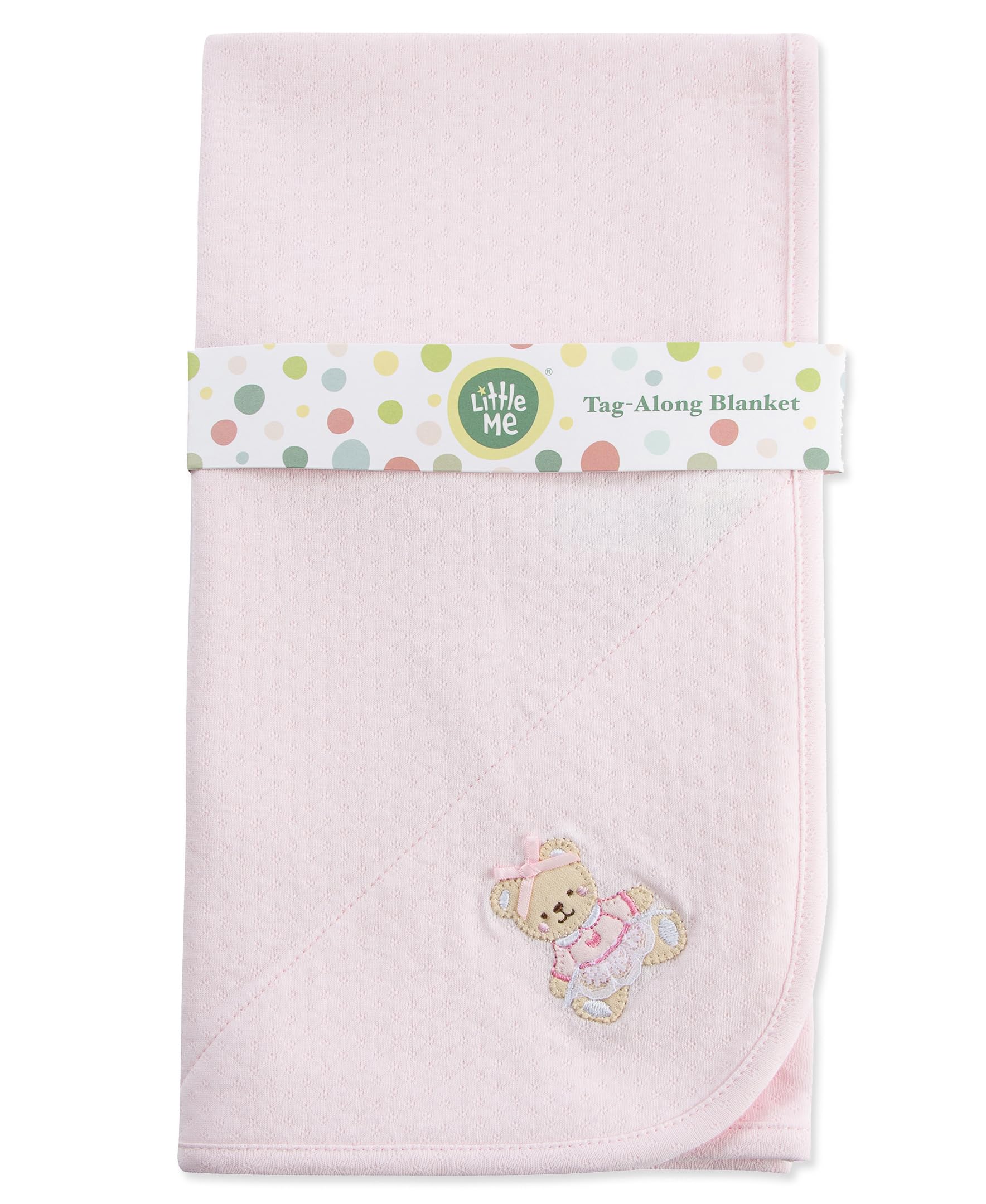 Unisex Baby Swaddling Receiving Blankets Pink Sweet Bear 30 x 27