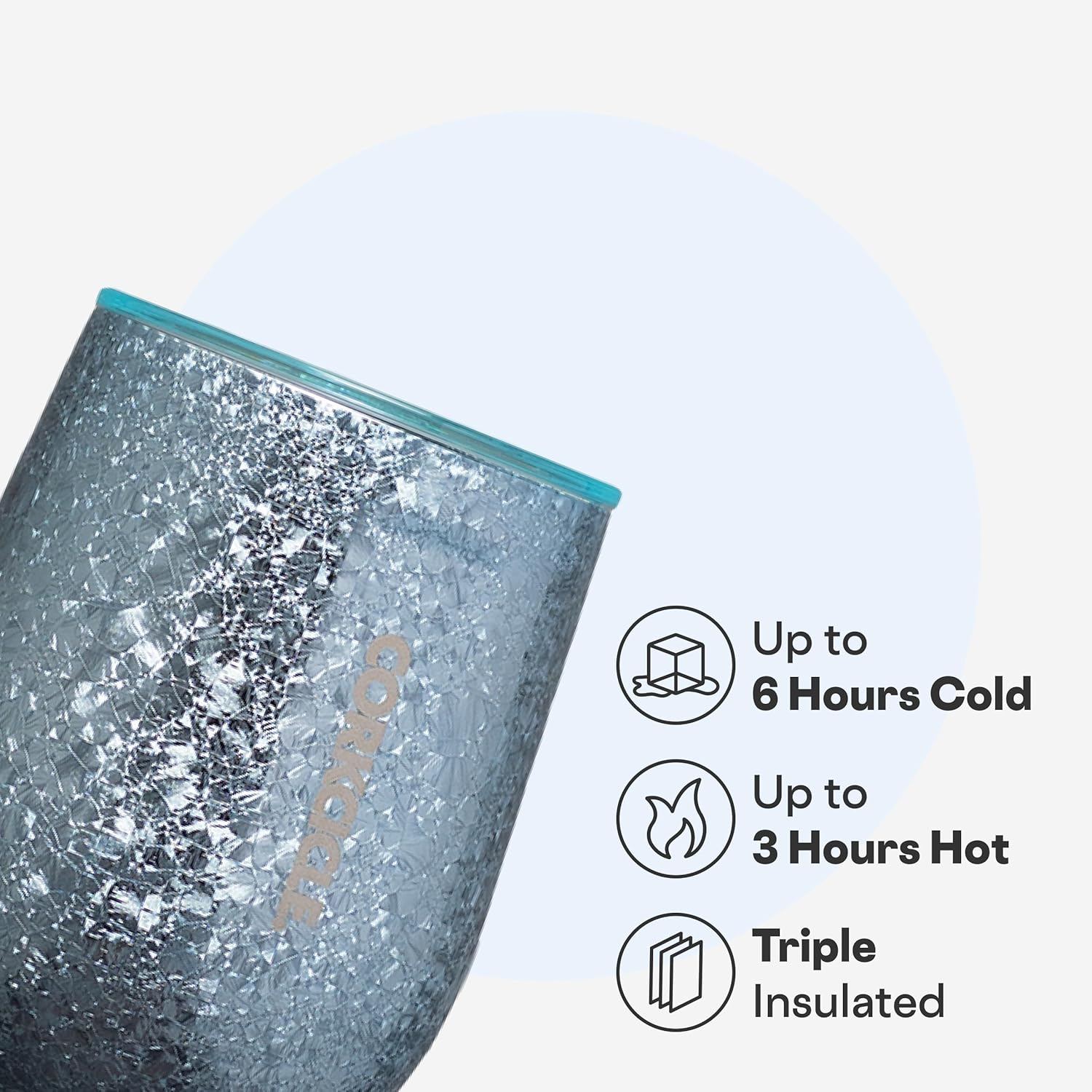 Corkcicle Stemless Wine Tumbler - Keeps Drinks Cold for 6 Hours - Triple-Insulated Stainless Steel - Non-Slip Base - Summer Drinkware Gift - Keeps Drinks Cold - 12 oz - Ice Breaker - Image 3