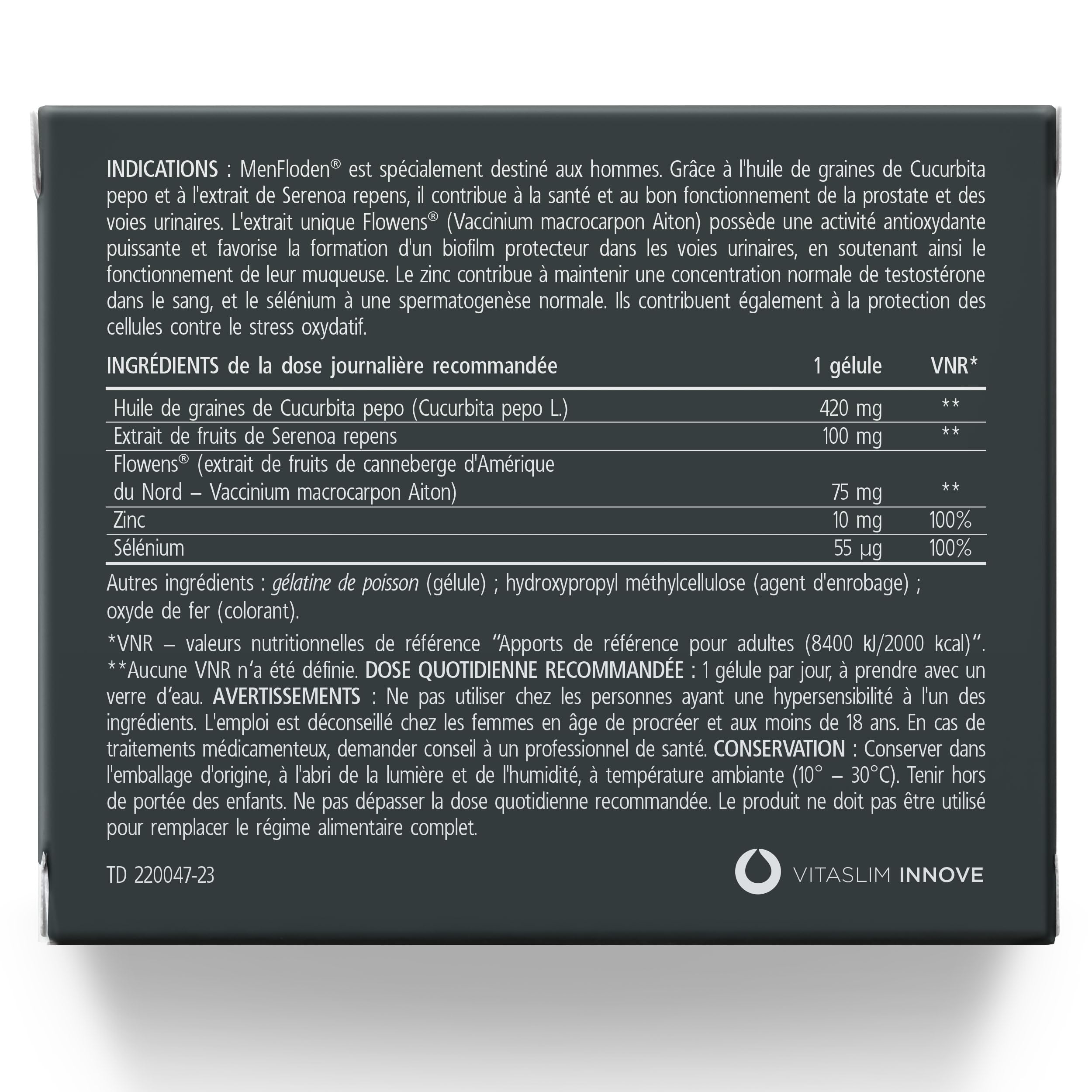 Innovation pour une prostate saine. Formule liquide puissante à triple action. Cucurbita pepo, Serenoa repens, Flowens®. 1 gélule par jour. Testé en laboratoire (20 Prises)