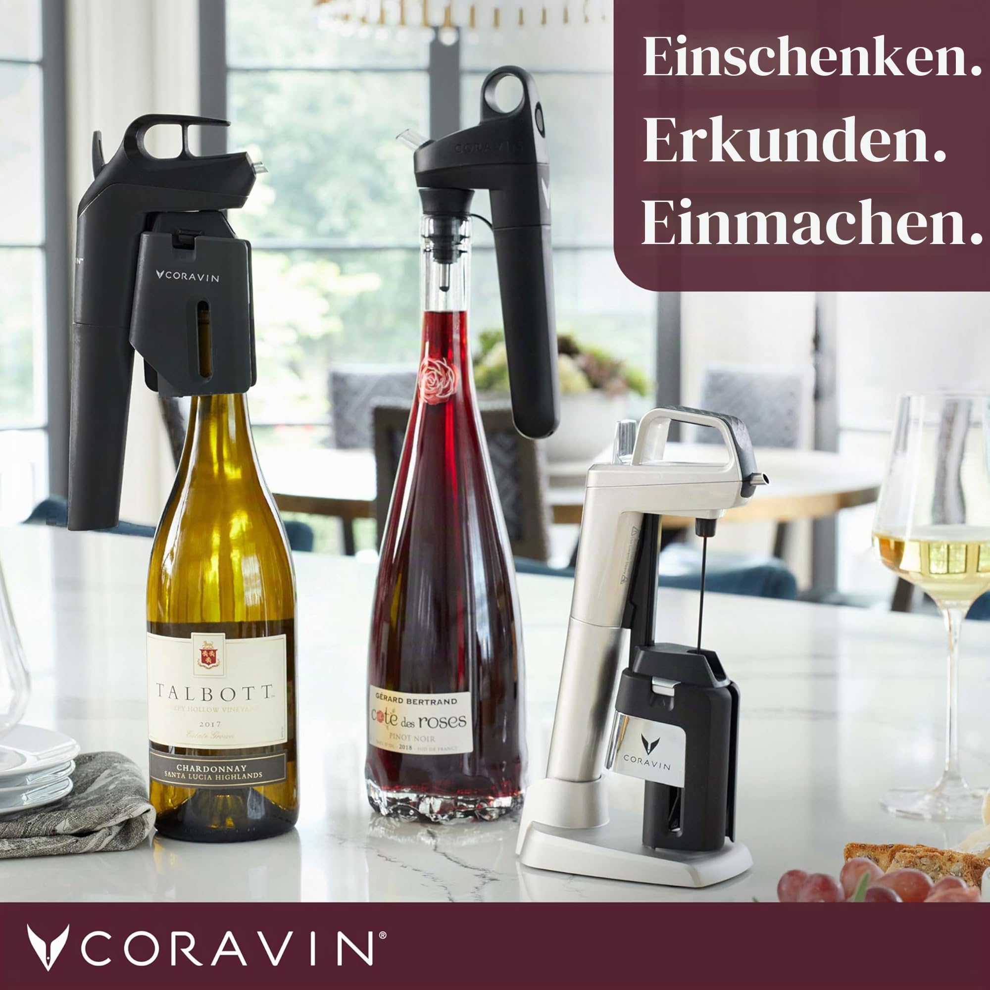 Coravin Timeless Six+ Weinkonservierungssystem | Einfach zu Bedienen & Schützt Wein vor Oxidation für 2+ Jahre | Inkl. Weinbelüfter & Tragetasche, Silber