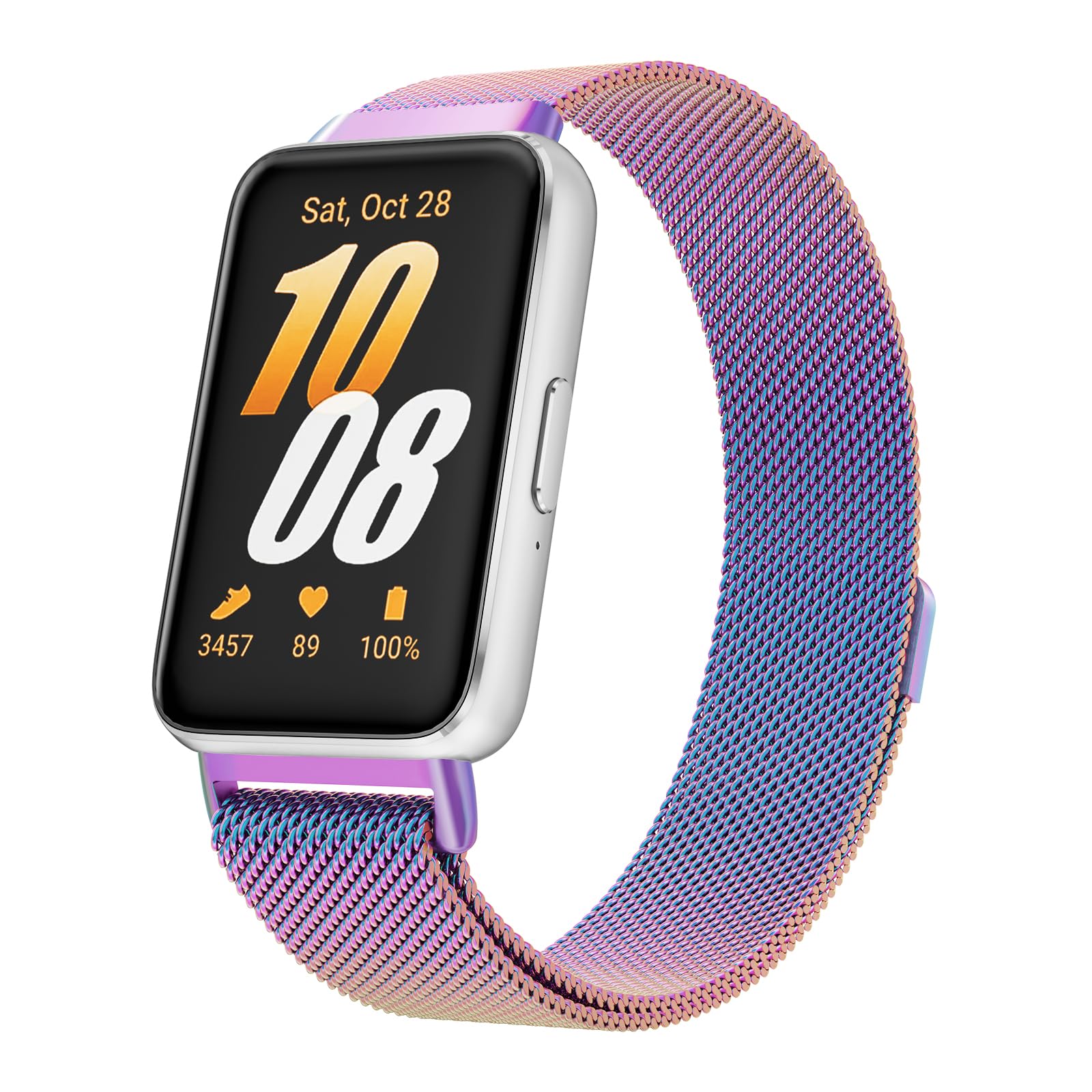 Correas de metal para Samsung Galaxy Fit 3 correa con hebilla magnética para SAMSUNG Galaxy Fit 3 sm R390 Smartwatch Correa para mujer&hombres