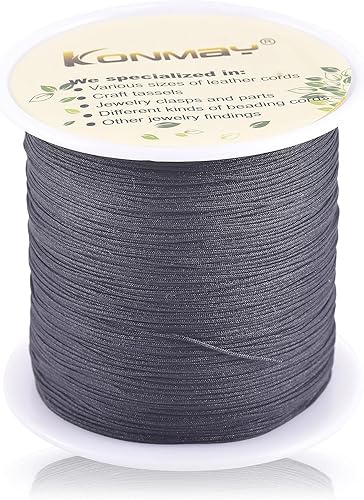 KONMAY 1 rollo de cuerda de nailon para hacer pulseras de 150 yardas, trenzado de nailon Shamballa Macramécordón de cuentas, cordón de nudo chino,