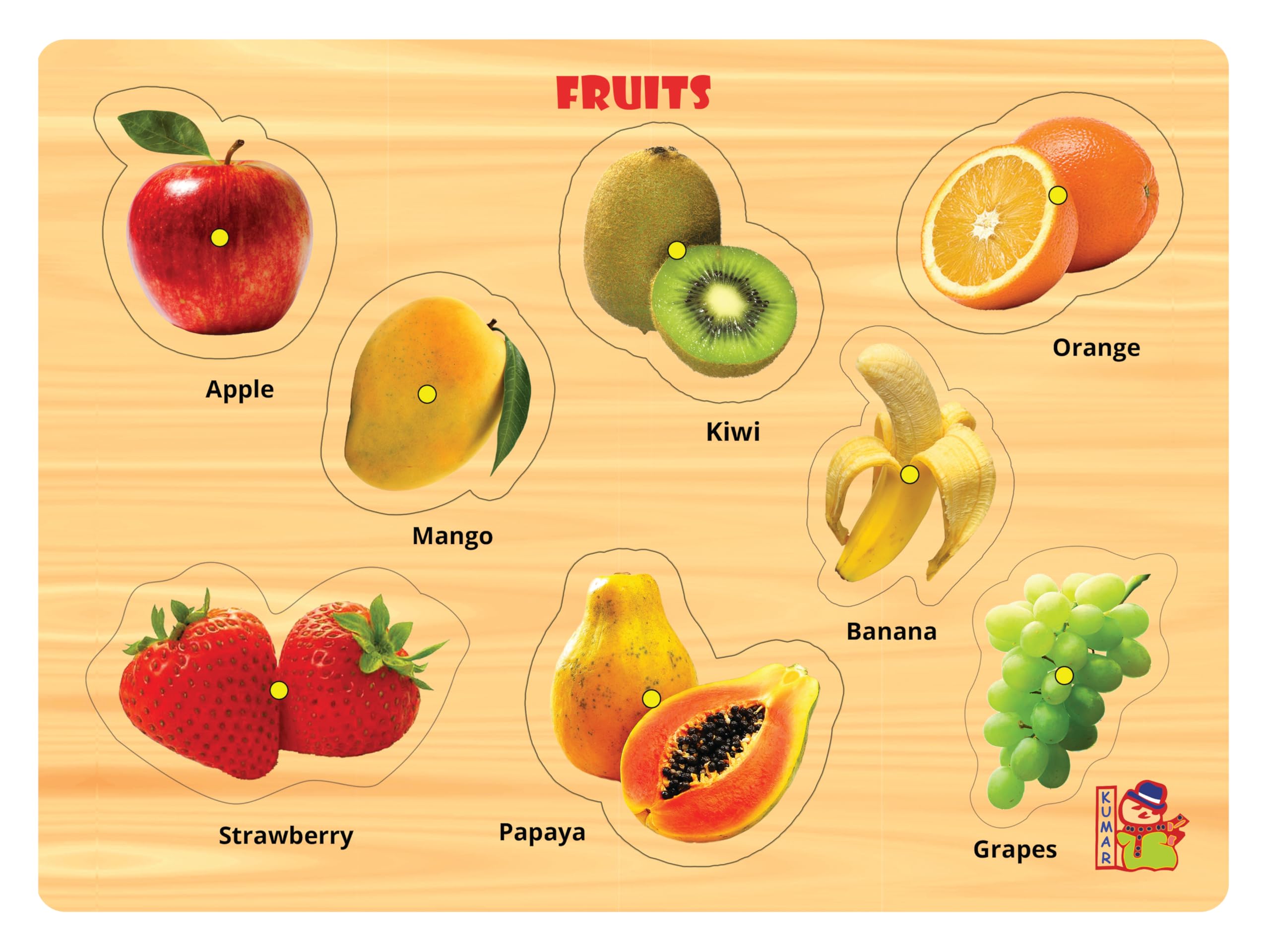 Negi Wooden Puzzle Fruits with Knobs, 8 Diffrent Fruits Include in Puzzle for Kids and Home Learning Educational Board for Kids 5 + Year (B0DB62KMSL) Amazon Price History, Amazon Price Tracker