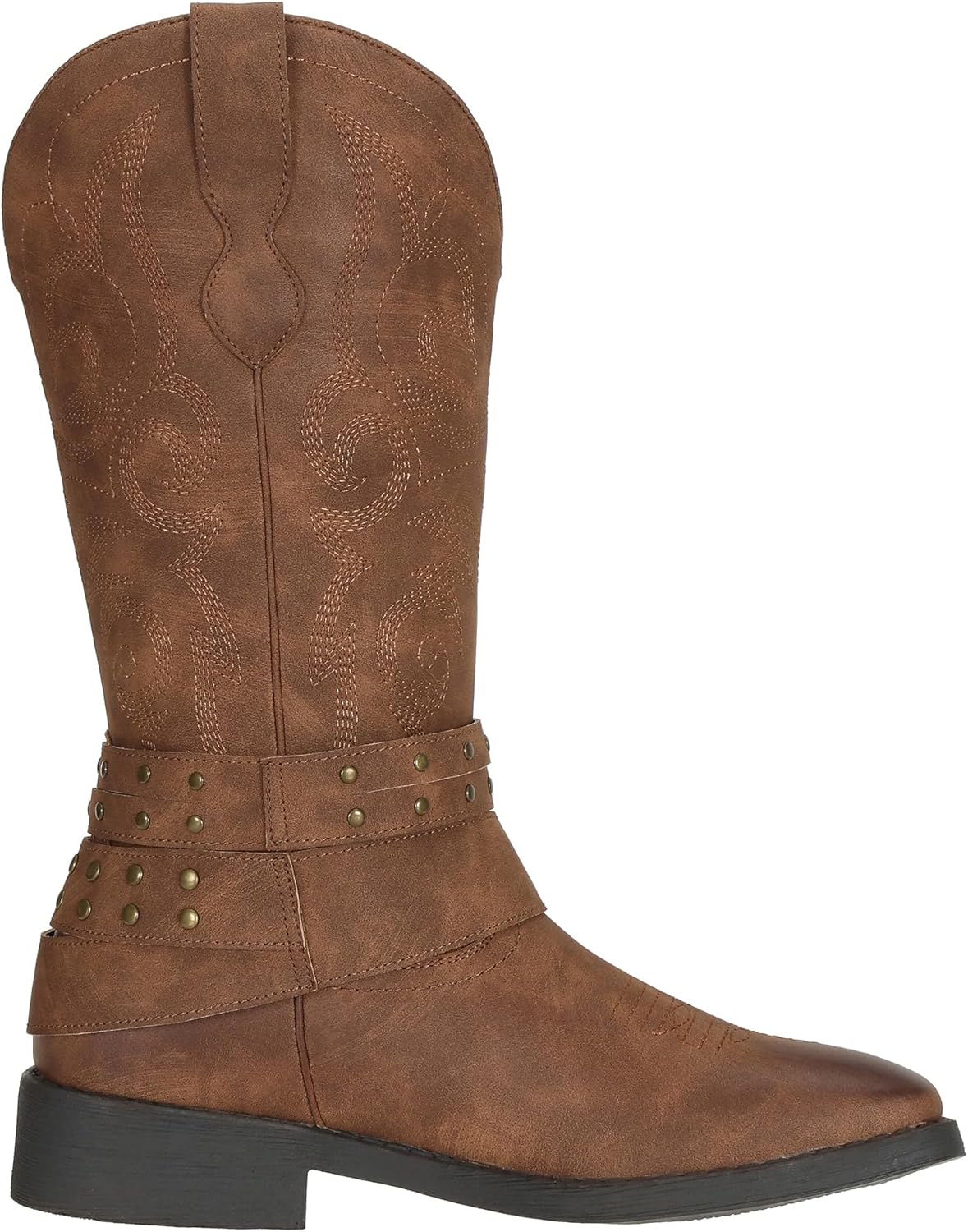 SheSole Womens Boots Cowboy Boots Women Square Toe Western Cowgirl Boots Wide Mid Calf with Buckles Pull On Dress Ladies Fashion Country Botte Cowboy Femme - Image 9