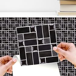 Mosaico Vinilico Autoadhesivo WALPLUS 72 adhesivos de azulejos de 15 cm para despegar y pegar, autoadhesivos, removibles, de vinilo para pared, decoración del hogar, bricolaje para sala de estar, cocina, dormitorio, salpicaduras,