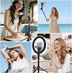 Magnetic Selfie Stick Tripod, Support de téléphone pour MagSafe Compatible avec iPhone 17/16 Series et Android, Trépied en alliage d'aluminium portable avec télécommande sans fil pour le blogging