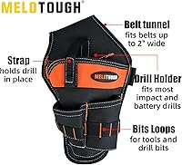 Vista 2 de MELOTOUGH Funda de taladro inalámbrica para cinturón izquierdoderecho para cinturón de herramientas, bolsa de taladro, funda de destornillador